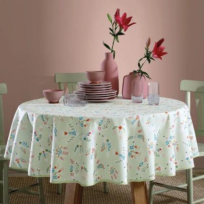 Imagem de Toalha Mesa Redonda 4 Lugares Dohler Impermeavel Erica Verde