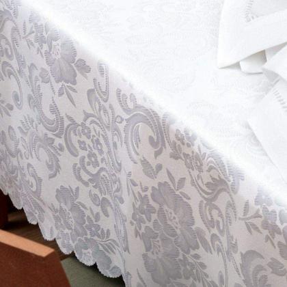 Imagem de Toalha Mesa Retangular 14 Lugares Auguri Arabesco Branca