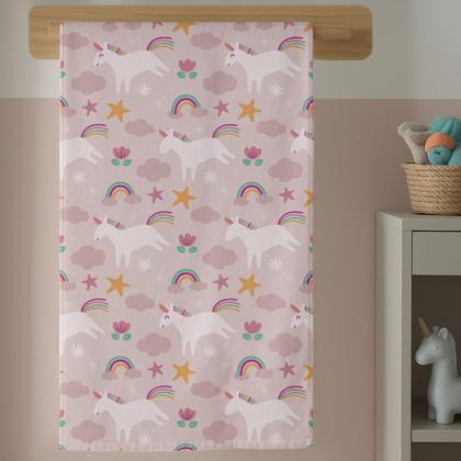 Imagem de Toalha Qualidade de Banho Menina Com Estampa Infantil Menina Unicornio Magico