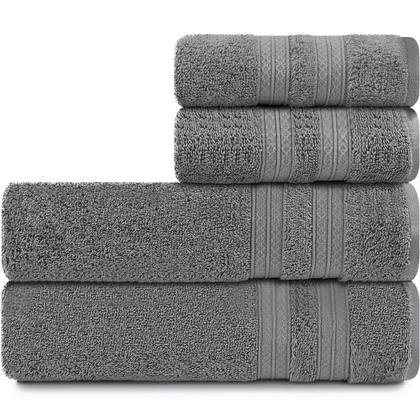 Imagem de Toalhas Banhão e Rosto 100% Algodão Kit com 4 peças Karsten Unika - Emcompre Karsten