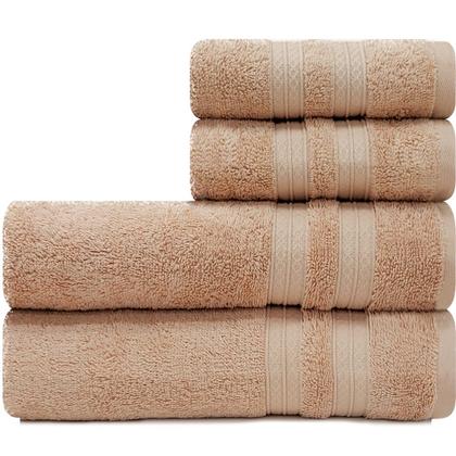 Imagem de Toalhas Banhão e Rosto 100% Algodão Kit com 4 peças Karsten Unika - Emcompre Karsten