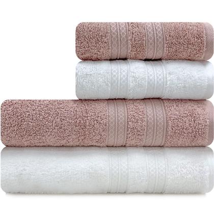 Imagem de Toalhas Banhão e Rosto 100% Algodão Kit com 4 peças Karsten Unika - Emcompre Karsten