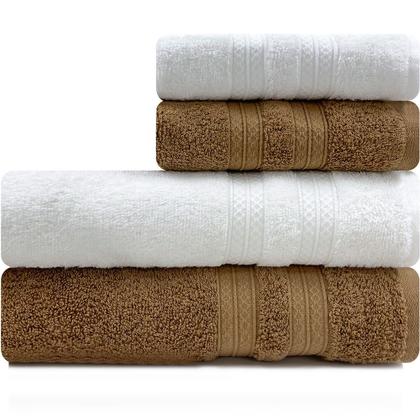 Imagem de Toalhas Banhão e Rosto 100% Algodão Kit com 4 peças Karsten Unika - Emcompre Karsten