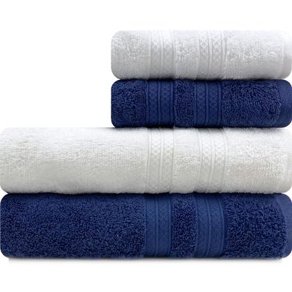 Imagem de Toalhas Banhão e Rosto 100% Algodão Kit com 4 peças Karsten Unika - Emcompre Karsten