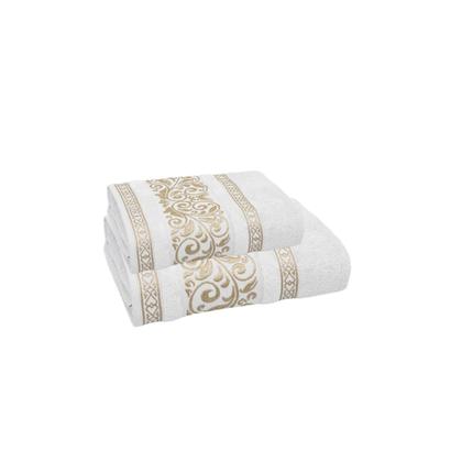 Imagem de Toalhas La Vie 100% Algodão  Jogo 2 Peças (Banho e Rosto) com Barra Aveludada e Fios Dourados