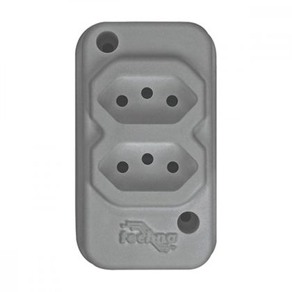 Imagem de Tomada Barra Techna Dupla 2P+T 10A Cinza