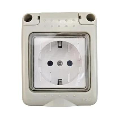 Imagem de Tomada De Energia Externa À Prova d'Água IP55 Padrão Duplo UK EU FR Para Cozinha E Banheiro