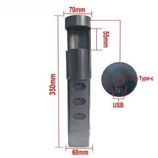 Imagem de TOMADA DE MESA 3 PINOS ADESIVA + USB + TIPO-C 5V/10A-20A Soutimes