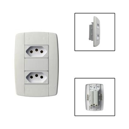 Imagem de Tomada Dupla Monobloco 3 Pinos 20A 250V 4x2 Branco