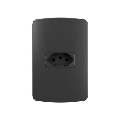 Imagem de Tomada MarGirius B3 Colors 2P+T 10A com Placa 4x2 Grafite