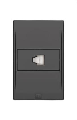 Imagem de Tomada Rj11 4 Fios Refinatto Preto