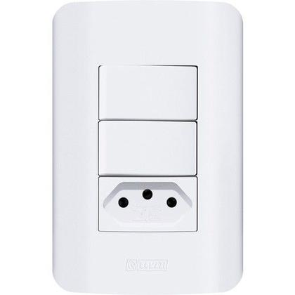 Imagem de Tomadas 10A 20a Teclas Placas 4x2 e 4x4 Interruptores Romazi Linha Canoa Simples/Paralelo