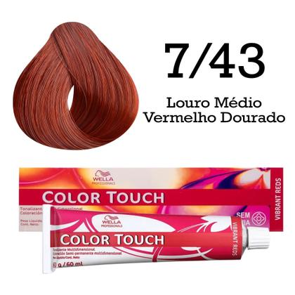 Imagem de Tonalizante 7/43 Louro Médio Vermelho Dourado Color Touch  Wella Professionals