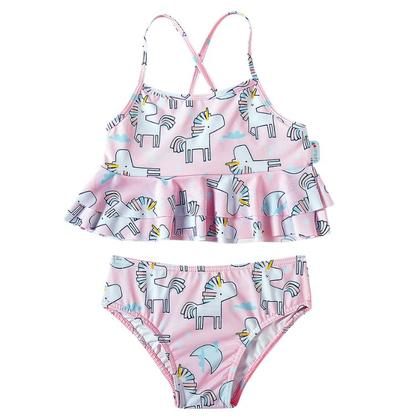 Imagem de Top com Calcinha Praia Unicórnio Rosa Elastano Proteção UV 50+ - Tip Top