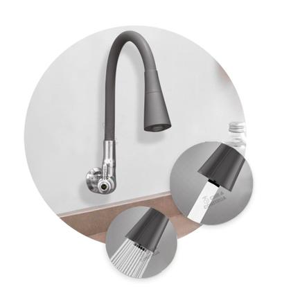 Imagem de Torneira Gourmet Cone Black Matte Metal Parede 1/4 de Volta