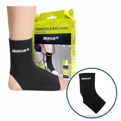 Imagem de Tornozeleira Neoprene Exercício Preta Esporte Mercur