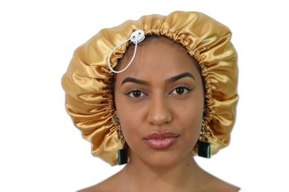 Imagem de Touca De Cetim Dupla Face Dourada E Branca Ajustável