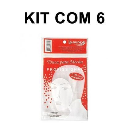 Imagem de Touca Para Mechas La Sure Com 1100 Furos Pvc 6 Unidades