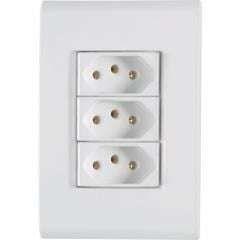 Imagem de Tramontina lux2 - conj 4x2 3 tomadas 2p+t 10a