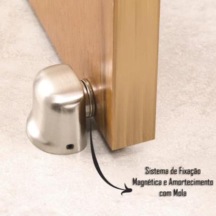 Imagem de Trava Porta Fixador De Porta Aluminio Com Imã Não Deixa Bater Ideal