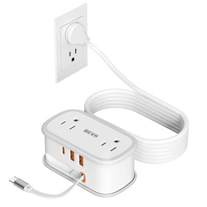 Imagem de Travel Power Strip BEVA BV4U2S-C 2 tomadas CA 3 portas USB