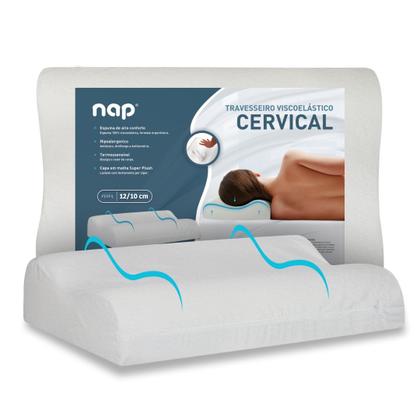 Imagem de Travesseiro Comfort Cervical Small Espuma Viscoletastica Nasa Ortopédico Nap TRCCS