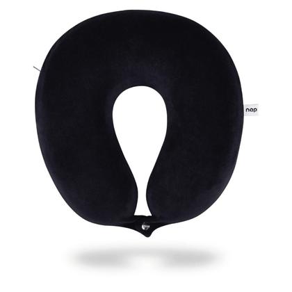Imagem de Travesseiro Nasa De Pescoço Nap Viagem Plush Preto Anatômico