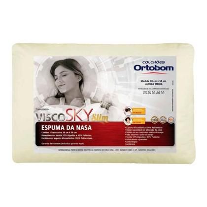 Imagem de Travesseiro Viscoelástico Visco Sky Slim (38x58) - Ortobom