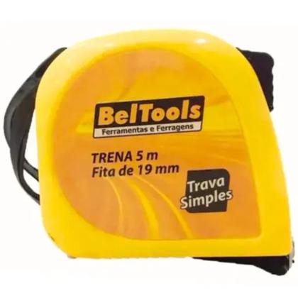 Imagem de TRENA MÉTRICA 5mx19mm BOTÃO COM TRAVA E FITA DE AÇO BELTOOLS