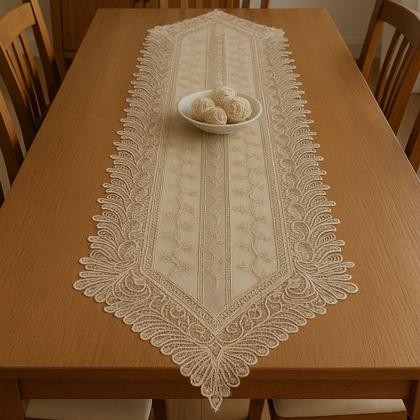 Imagem de Trilho de Mesa Grande 1,50m Bordado Com Renda de Guirpir