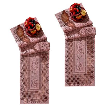 Imagem de Trilho para Mesa Interlar Renda 100% Poliéster Color 40cm x 150cm ( 02 Unidades )Rose