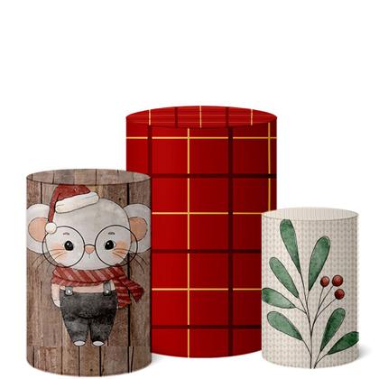 Imagem de Trio Capas De Cilindro Veste Facil C Elastico Natal