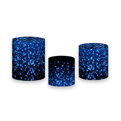 Imagem de Trio De Capa Cilindro - Efeito Glitter Azul Fundo Preto 033