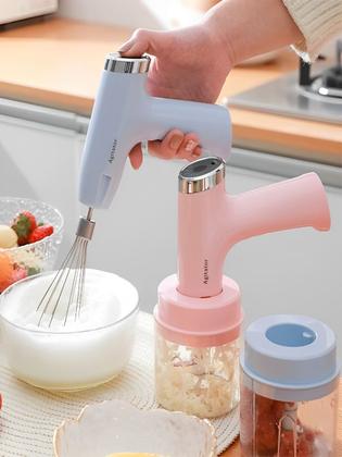 Imagem de Triturador de Alimentos Mixer Elétrico 5 Velocidades Mini Processador Batedeira Recarregável USB