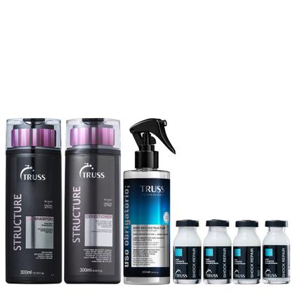 Imagem de Truss Structure Kit Shampoo Condicionador Shock Repair e Uso Obrigatório Reconstrutor 260ml
