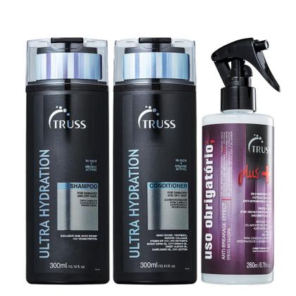 Imagem de Truss Ultra Hydration Kit Shampoo Condicionador e Uso Obrigatório Plus+ Reconstrutor 260ml