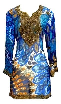 Imagem de Túnica Chiffon, Bordado Com Pedraria, Ideal Para Festas T: M