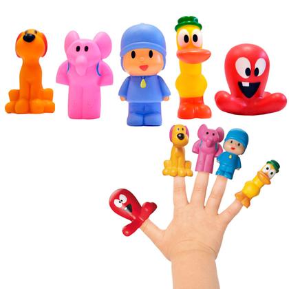 Imagem de Turma do Pocoyo Nina Loula Pato Elly 5 Miniaturas Dedoche Fantoche Boneco de Vinil Infantil Brinquedo - Cardoso Toys