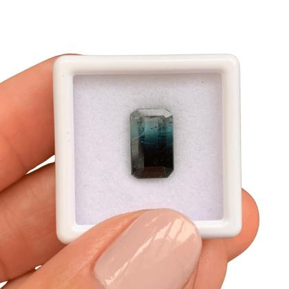 Imagem de Turmalina Bicolor Azul Baguete Retangular 3,02ct