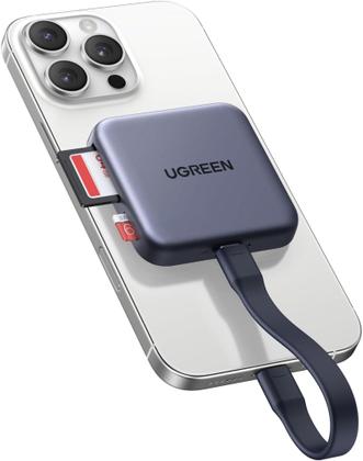 Imagem de UGREEN Adaptador Magnético cartão memória 4.0 TF SD UHS 312 MB/s suporte USB C PD 100W carregamento