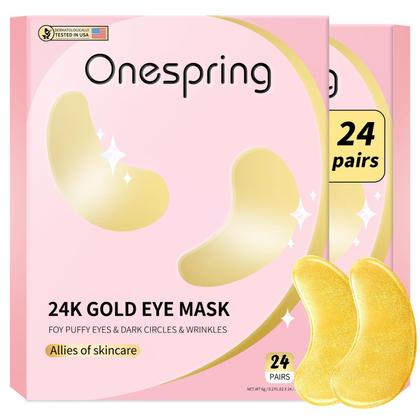 Imagem de Under Eye Patches Onespring em ouro 24K (24 pares) para mulheres