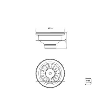Imagem de Válvula Tramontina econômica para Pias e Cubas 4 1/2 polegada sem Escape em Aço Inox e Polipropileno