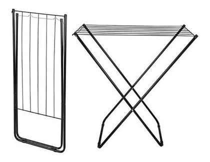 Imagem de Varal De Chão Para Roupas Portátil E Retrátil Preto