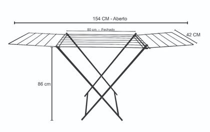 Imagem de Varal de Chão Reforçado Com Abas Dobráveis Grande