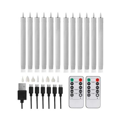 Imagem de Velas Recarregáveis Sem Chama Com Controle Remoto E Temporizador, Pacote Com 6/12 Para Decoração De