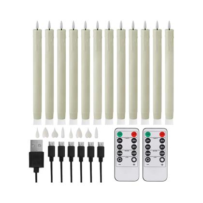 Imagem de Velas Recarregáveis Sem Chama Com Controle Remoto E Temporizador, Pacote Com 6/12 Para Decoração De
