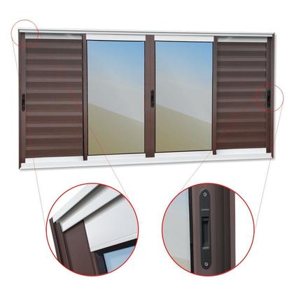 Imagem de Veneziana Elite 6 Folhas Moveis 120 X 200 Vidro Reflex