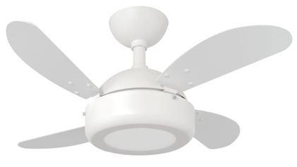 Imagem de Ventilador de Teto Infinity Lux LED 3000K Mini Branco 4 Pás MDF Branco 110V 1020