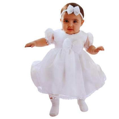 Imagem de Vestido Batizado Menina Analu Inafantil Completo Luxo presente P M G