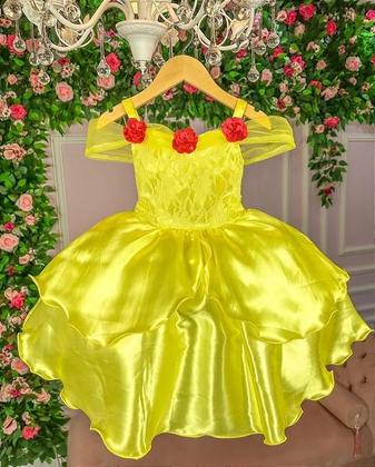 Imagem de Vestido Fantasia Infantil Banana Club Bela E A Fera